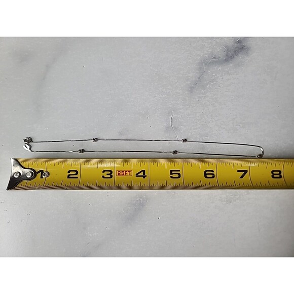 Italian 925 Sterling Silver Satellite Chain Necklace Vintage - Picture 9 of 10